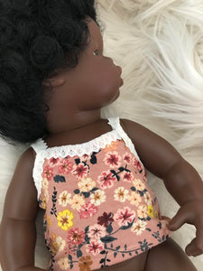 Singlet to suit 38cm Miniland Doll - Ditsy Boho Blooms
