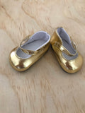 Mary Jane Shoes to suit 38cm Miniland Doll - Gold
