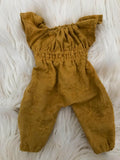 Jumpsuit - to suit 38cm Miniland Doll - Mustard Embroidered