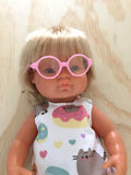 Doll Glasses - Clear lens - spectacle style - Classic - Pink