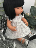 Dress Set - to suit 38cm Miniland Doll - Silver Snow