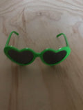 Doll Glasses - Hearts - Green