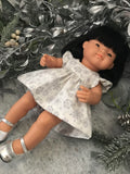 Dress Set - to suit 38cm Miniland Doll - Silver Snow