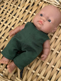 Overalls - to suit 21cm Miniland Doll - Forest