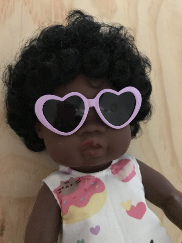 Doll Glasses - Hearts - Lavender
