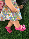 Mary Jane Shoes to suit 38cm Miniland Doll - Hot Pink