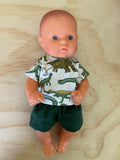Shorts Set - to suit 32cm Miniland doll - Dino T and Green Shorts