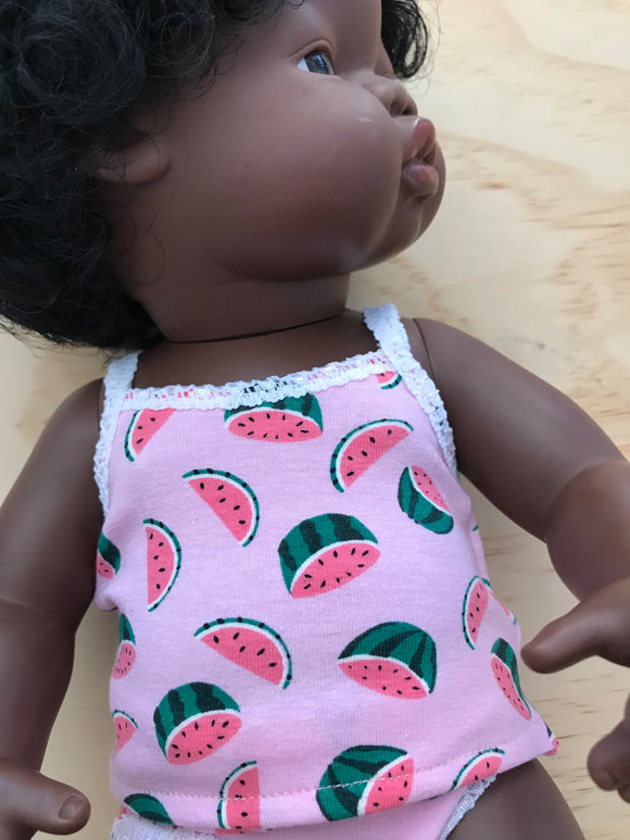 Singlet to suit 38cm Miniland Doll - Watermelons