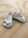 Mary Jane Shoes to suit 38cm Miniland Doll - Ivory White