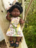 Dress Set - PINNY - to suit 38cm Miniland Doll - May Gibbs - Gossiping Gumnuts - Pink