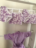 Singlet to suit 38cm Miniland Doll - Ditsy in Lilac