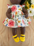 Mary Jane Shoes to suit 38cm Miniland Doll - Bright Yellow
